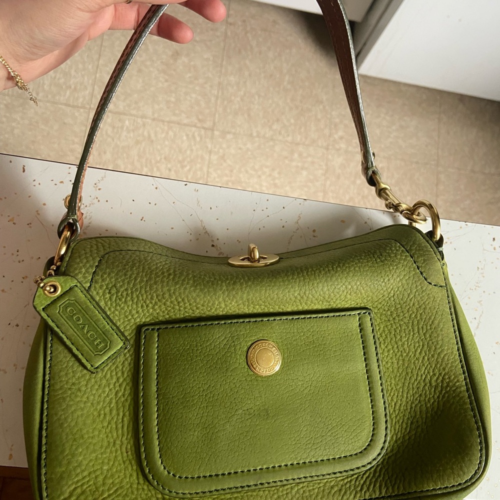 Coach Green Leather Shoulder Bag